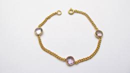 Bracelet améthyste, doré
