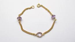 Bracelet améthyste, doré