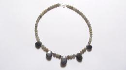 Collier tanzanite, labradorite, argent