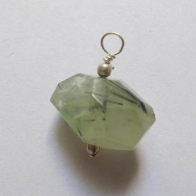 Pendentif quartz rutile vert