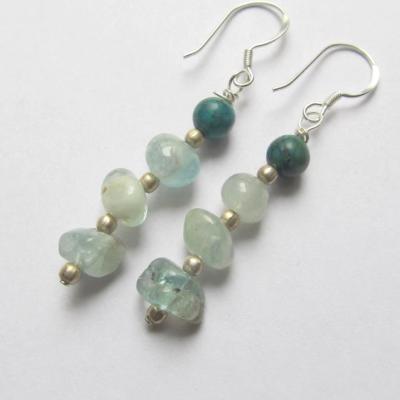 Boucles d'oreilles aiguemarine