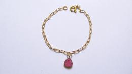 Bracelet saphir rose, plaqué or