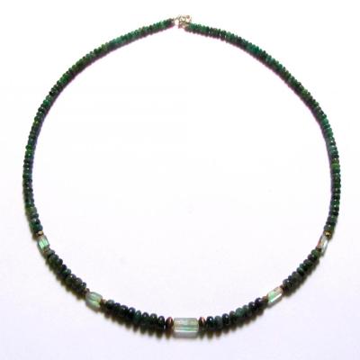 Schmuckkette Smaragd, Aquamarin