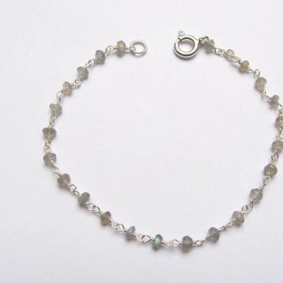 Bracelet Labradorit, Silber