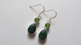 Boucles d'oreilles émeraude olivine