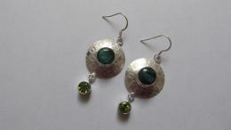 Boucles d'oreilles émeraude olivine