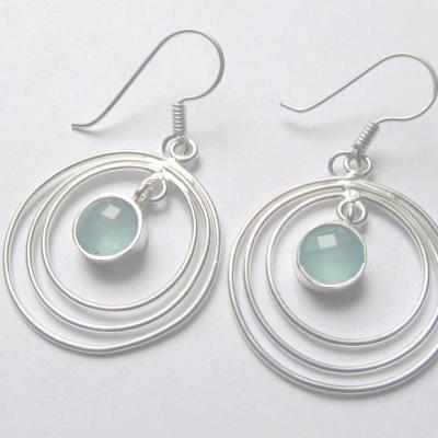 Boucles d'oreilles calcédoine