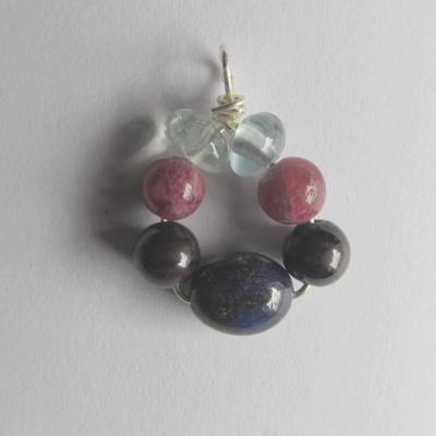 Pendentif saphir, tourmaline, aiguemarine
