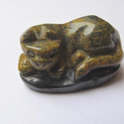 Pendentif chat jaspe