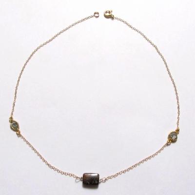 Collier diamant, boulder opal