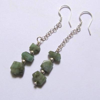 Boucles d'oreilles émeraude
