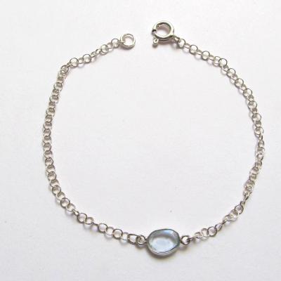Bracelet Topaz blau, Silber
