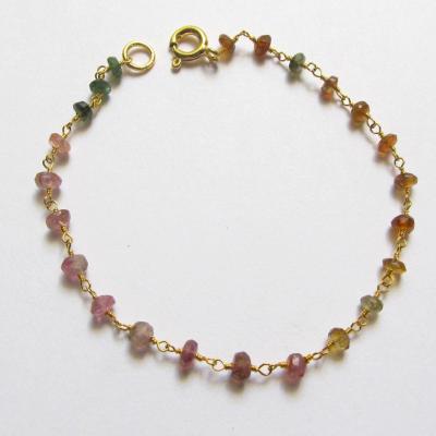 Bracelet Turmalin, vergoldet