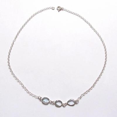 Schmuckkette Topaz blau, Silber