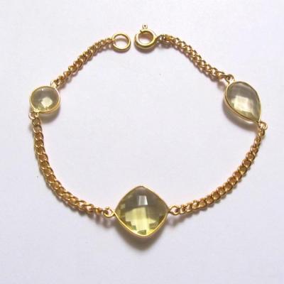 Bracelet Citrin, vergoldet
