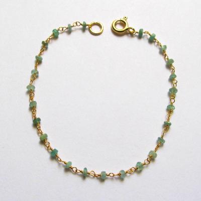 Bracelet Smaragd, vergoldet