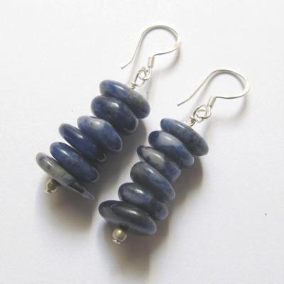 Boucles d'oreilles sodalite