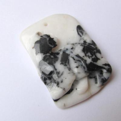 Pendentif chat jaspe zèbre