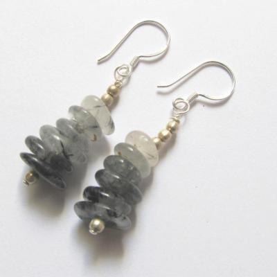Boucles d'oreilles tourmaline quartz
