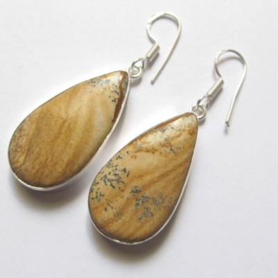 Boucles d'oreilles jaspe paysage