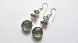 Boucles d'oreilles tourmaline quartz