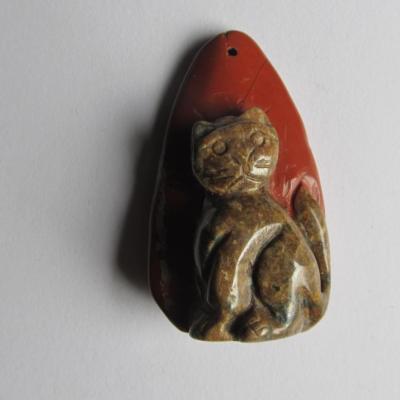 Pendentif chat jaspe
