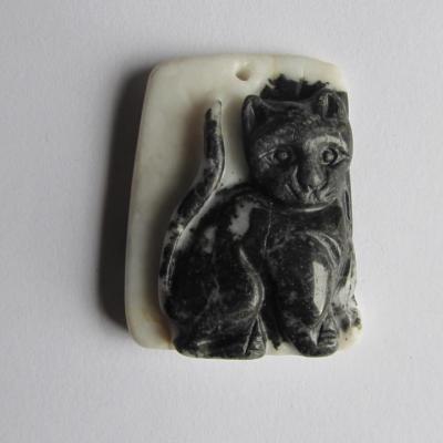 Pendentif chat jaspe zèbre