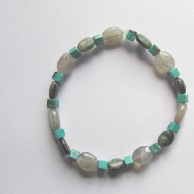 Bracelet Smaragd, Labradorit, Türkis