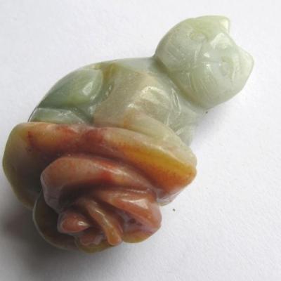 Pendentif chat amazonite