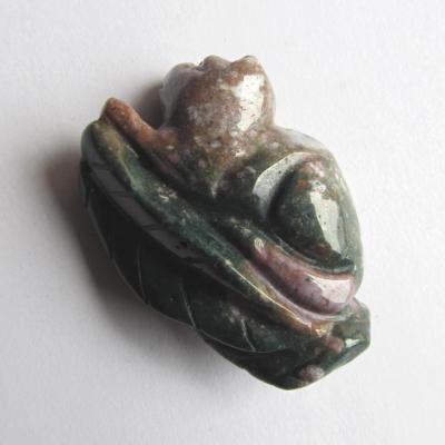 Pendentif chat jaspe vert