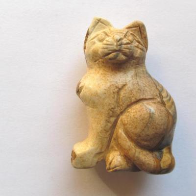 Figurine chat jaspe