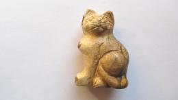 Figurine chat jaspe