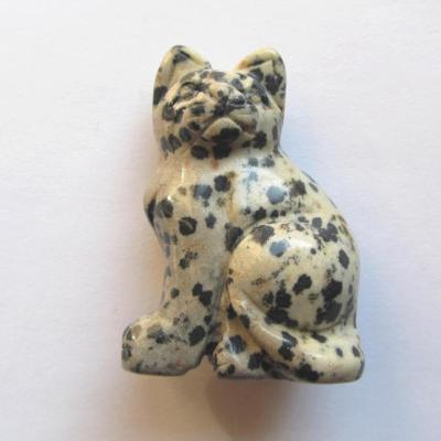 Figurine chat jaspe
