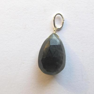 Pendentif oeil chat facetté, argent