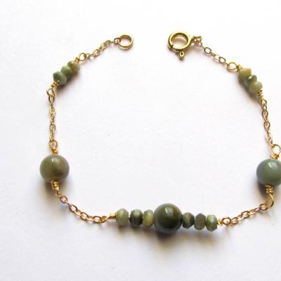 Bracelet Katzenauge Chrysoberyll, vergoldet