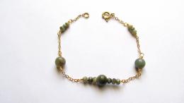 Bracelet Katzenauge Chrysoberyll, vergoldet