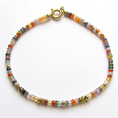 Bracelet zircon, plaqué or
