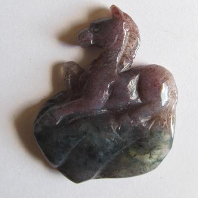 Pendentif cheval agate mousse