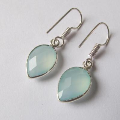 Boucles d'oreilles calcédoine