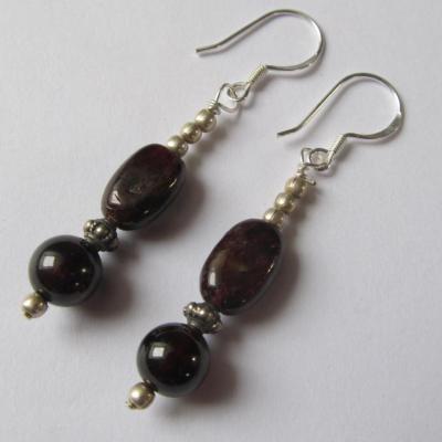 Boucles d'oreilles grenat