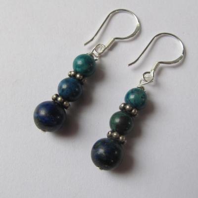 Boucles d'oreilles lapislazuli chrysocolle