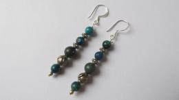 Boucles d'oreilles lapislazuli chrysocolle