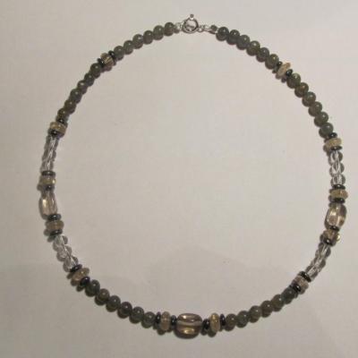 Schmuckkette Labradorit, Hämatit; Rutilquartz
