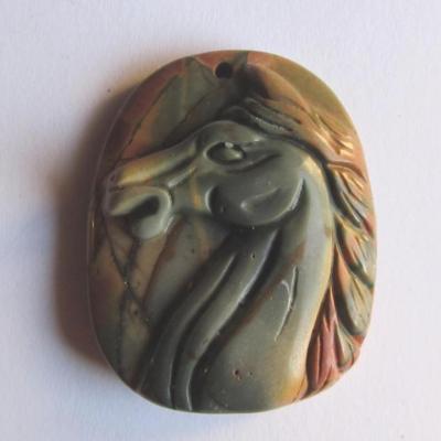 Pendentif cheval jaspe picasso