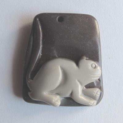 Pendentif chat jaspe mookaite