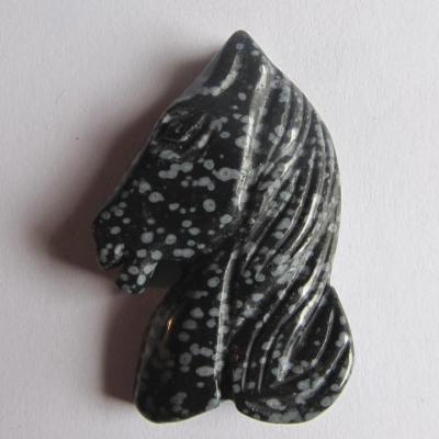 Pendentif cheval obsidienne