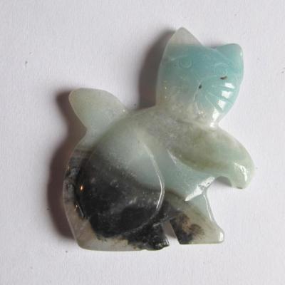 Pendentif chat amazonite