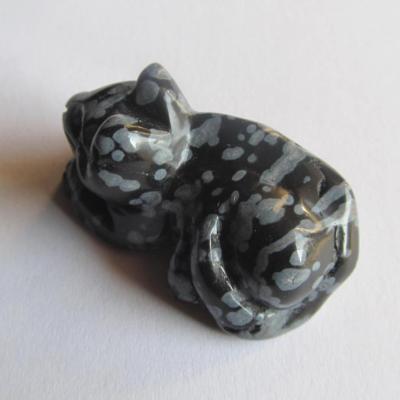 Figurine chat obsidienne