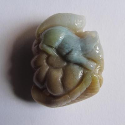 Pendentif écureuil jaspe océan