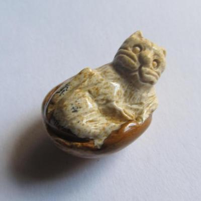 Pendentif chat jaspe paysage